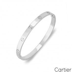 Cartier White Gold Love Bracelet Size 18 B6035418
